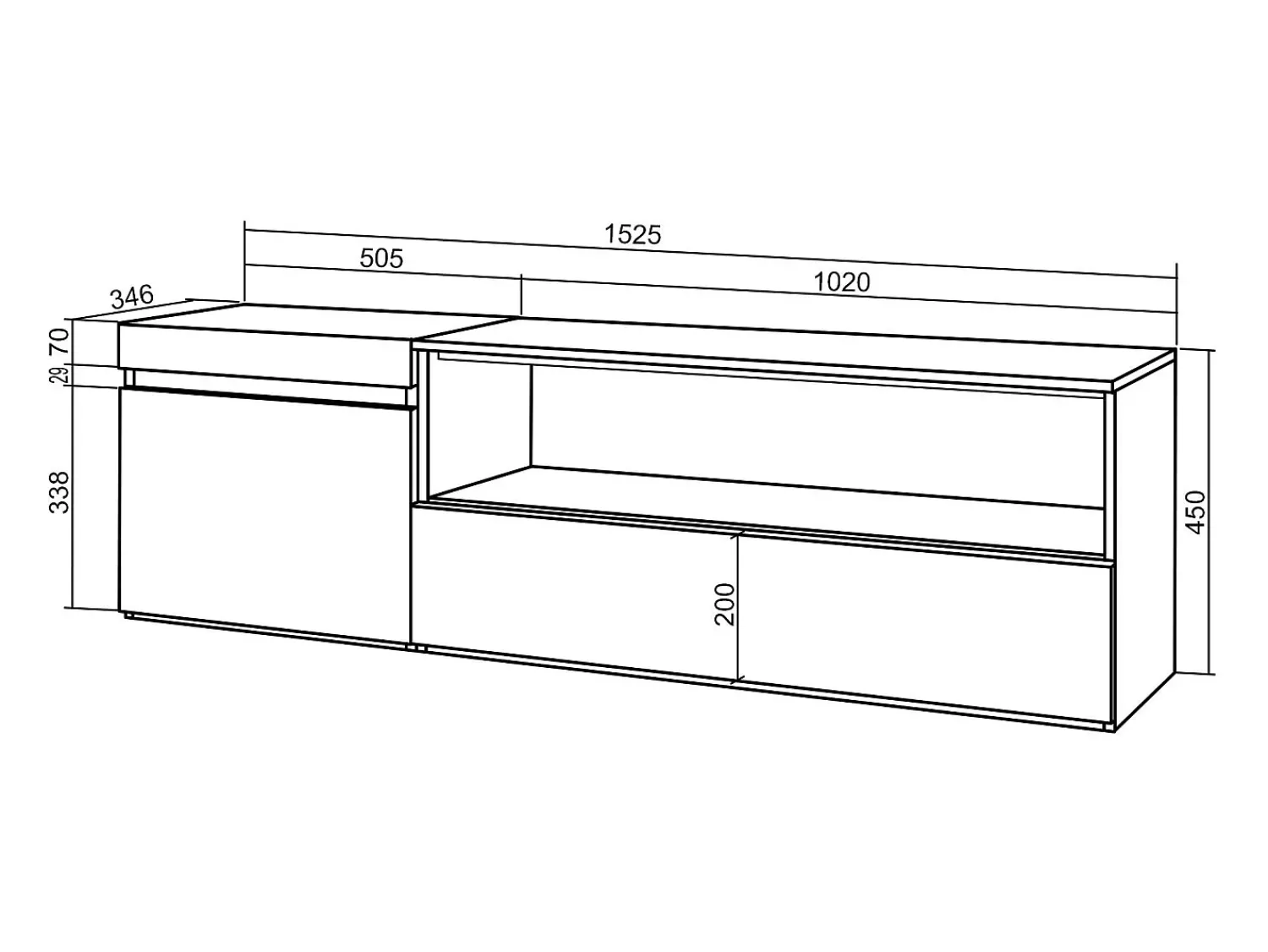 Móvel De Tv*Skraut Home Móvel de TV, 150x35x45cm, Para televisores até 65", Suspensos, Carvahlo Natural claro