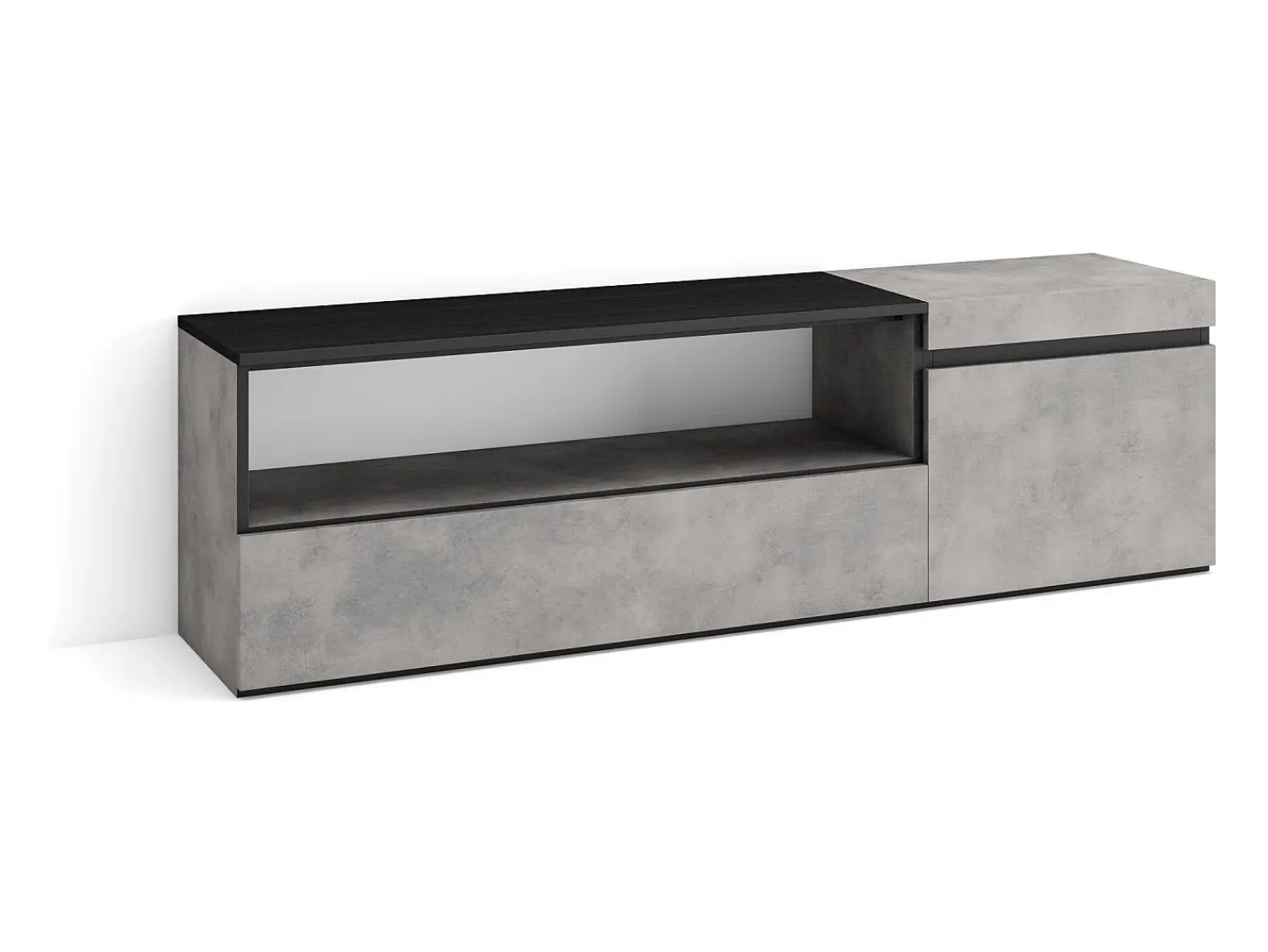 Móvel De Tv|Skraut Home Móvel de TV, 150x35x45cm, Para televisores até 65", Estante para TV, Cimento Cinzento