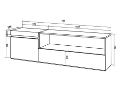 Skraut Home Móvel de TV, 150x35x45cm, Para televisores até 65", Estante para TV, e preto^ Móvel De Tv