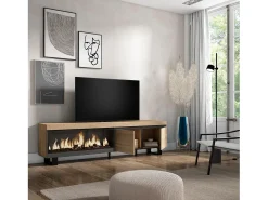 Skraut Home Móvel de TV, 208x35x57cm, Para televisores até 80