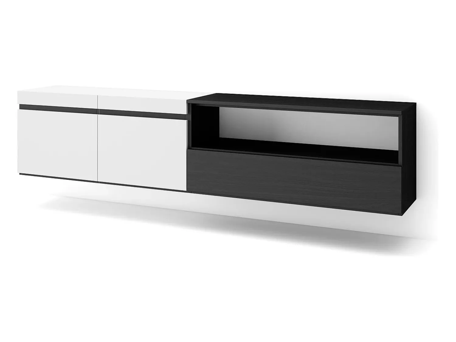 Sale Skraut Home Móvel de TV, 200x35x45cm, Para televisores até 80", Suspensos, e preto Branco