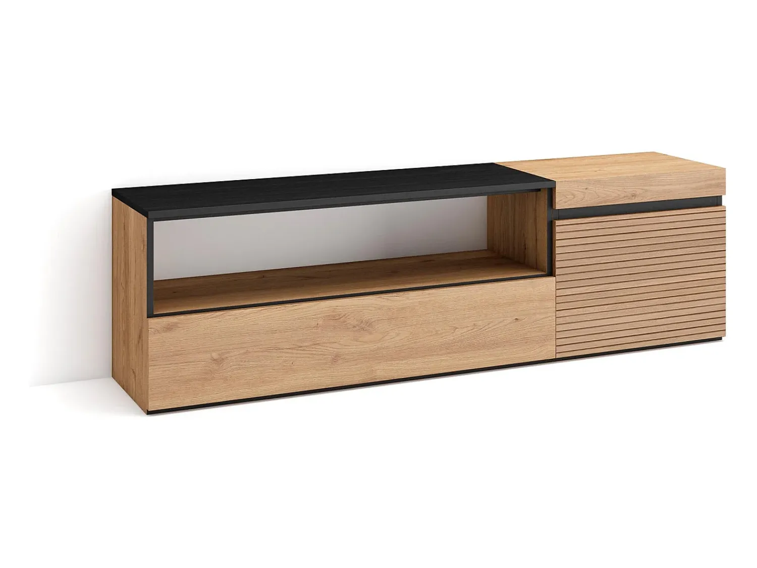 Móvel De Tv|Skraut Home Móvel de TV, 150x35x45cm, Para televisores até 65", Estante para TV, Carvahlo Natural claro