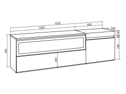 Móvel De Tv|Skraut Home Móvel de TV, 150x35x45cm, Para televisores até 65", Lareira eléctrica, Cimento Cinzento