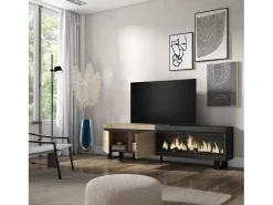 Skraut Home Móvel de TV, 208x35x57cm, Para televisores até 80