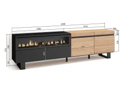 Hot Skraut Home Móvel de TV, 200x35x57cm, Para televisores até 80