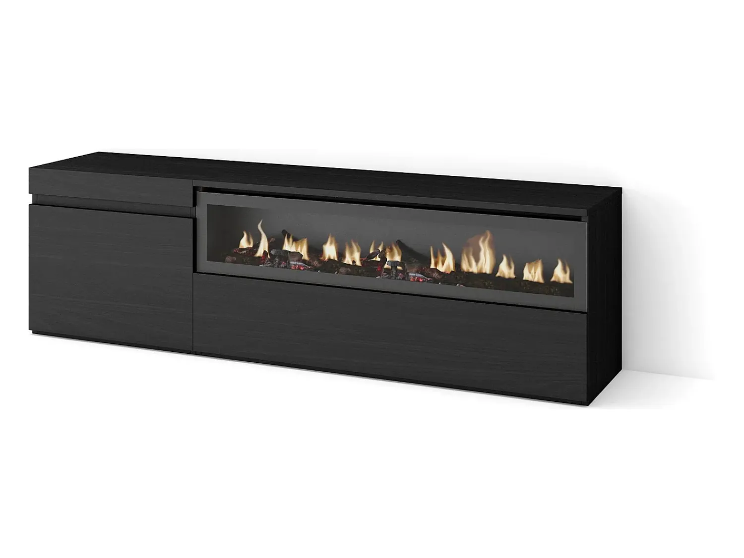 Skraut Home Móvel de TV, 150x35x45cm, Para televisores até 65", Lareira eléctrica,^ Móvel De Tv