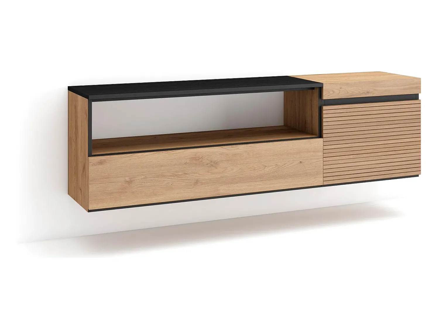 Sale Skraut Home Móvel de TV, 150x35x45cm, Para televisores até 65", Suspensos, Carvahlo Natural claro