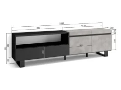 Clearance Skraut Home Móvel de TV, 200x35x57cm, Para televisores até 80