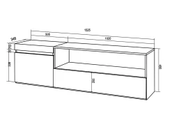 Skraut Home Móvel de TV, 150x35x45cm, Para televisores até 65", Estante para TV, Cimento^ Móvel De Tv