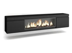 Skraut Home Móvel de TV, 208x35x45cm, Para televisores até 80", Lareira eléctrica XXL, Suspensos,^ Móvel De Tv