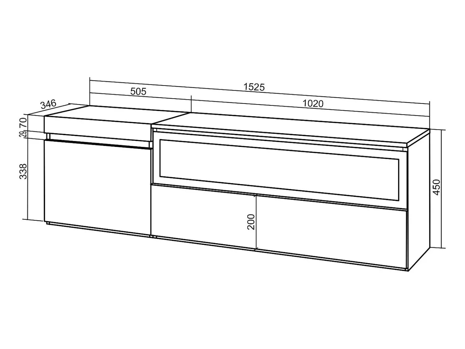 Móvel De Tv|Skraut Home Móvel de TV, 150x35x45cm, Para televisores até 65", Lareira eléctrica, Carvahlo Natural claro