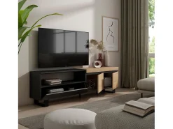 Skraut Home Móvel de TV, 200x35x57cm, Para televisores até 80