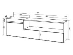 Clearance Skraut Home Móvel de TV, 150x35x45cm, Para televisores até 65