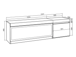 Discount Skraut Home Móvel de TV, 158x35x45cm, Para televisores até 65