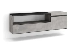 Móvel De Tv|Skraut Home Móvel de TV, 150x35x45cm, Para televisores até 65", Suspensos, Cimento Cinzento