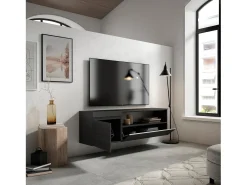 Móvel De Tv*Skraut Home Móvel de TV, 150x35x45cm, Para televisores até 65", Suspensos, Preto
