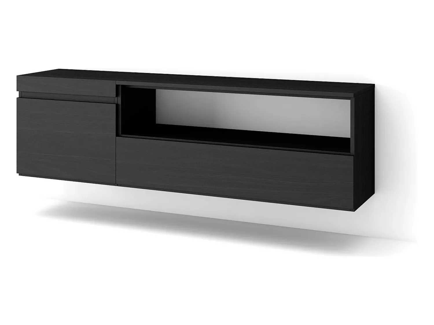 Móvel De Tv*Skraut Home Móvel de TV, 150x35x45cm, Para televisores até 65", Suspensos, Preto