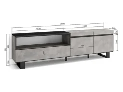 Móvel De Tv|Skraut Home Móvel de TV, 200x35x57cm, Para televisores até 80