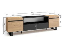 Clearance Skraut Home Móvel de TV, 200x35x57cm, Para televisores até 80