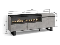 Skraut Home Móvel de TV, 150x35x57cm, Para televisores até 65