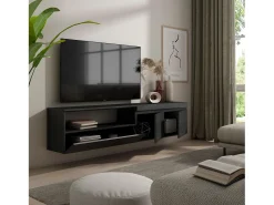 Outlet Skraut Home Móvel de TV, 200x35x45cm, Para televisores até 80", Suspensos, Preto