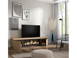 Skraut Home Móvel de TV, 208x35x45cm, Para televisores até 80
