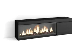 Skraut Home Móvel de TV, 158x35x45cm, Para televisores até 65", Lareira eléctrica XXL,^ Móvel De Tv