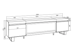Móvel De Tv|Skraut Home Móvel de TV, 208x35x57cm, Para televisores até 80