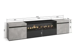 Discount Skraut Home Móvel de TV, 200x35x45cm, Para televisores até 80