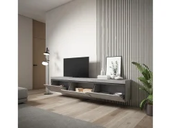 Móvel De Tv|Skraut Home Móvel de TV, 240x35x45cm, Suspensos, Cimento Cinzento