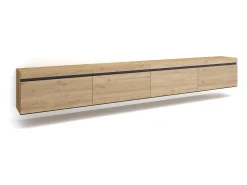 Skraut Home Móvel de TV, 320x35x45cm, TV de grande formato, Suspensos, Carvalho Natural claro