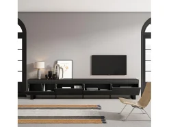 Móvel De Tv|Skraut Home Móvel de TV, 320x35x57cm, TV de grande formato, Design industrial, Preto