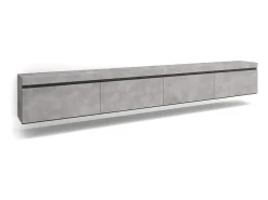 Skraut Home Móvel de TV, 320x35x45cm, TV de grande formato, Suspensos, Cimento^ Móvel De Tv