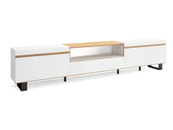 Móvel De Tv*Skraut Home Móvel de TV, 288x35x57cm, TV de grande formato, Design industrial, e Carvalho soft Branco