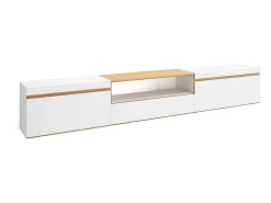 Skraut Home Móvel de TV, 288x35x45cm, TV de grande formato, Estante para TV, e Carvalho soft^ Móvel De Tv