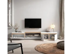 Skraut Home Móvel de TV, 288x35x45cm, TV de grande formato, Estante para TV, e Carvalho soft^ Móvel De Tv
