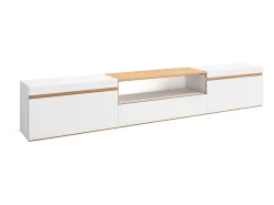 Móvel De Tv|Skraut Home Móvel de TV, 260x35x45cm, TV de grande formato, Estante para TV, e Carvalho soft Branco