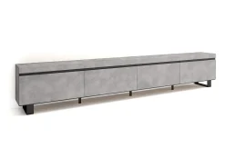 Hot Skraut Home Móvel de TV, 320x35x57cm, TV de grande formato, Design industrial, Cimento Cinzento