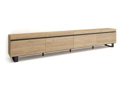 Skraut Home Móvel de TV, 320x35x57cm, TV de grande formato, Design industrial, Carvalho^ Móvel De Tv