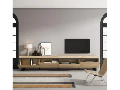 Skraut Home Móvel de TV, 320x35x57cm, TV de grande formato, Design industrial, Carvalho^ Móvel De Tv