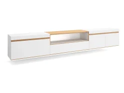 Móvel De Tv|Skraut Home Móvel de TV, 288x35x45cm, TV de grande formato, Suspensos, e Carvalho soft Branco