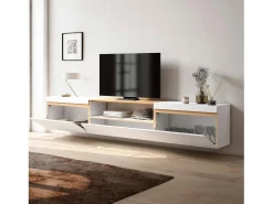 Skraut Home Móvel de TV, 260x35x45cm, TV de grande formato, Suspensos, e Carvalho soft^ Móvel De Tv