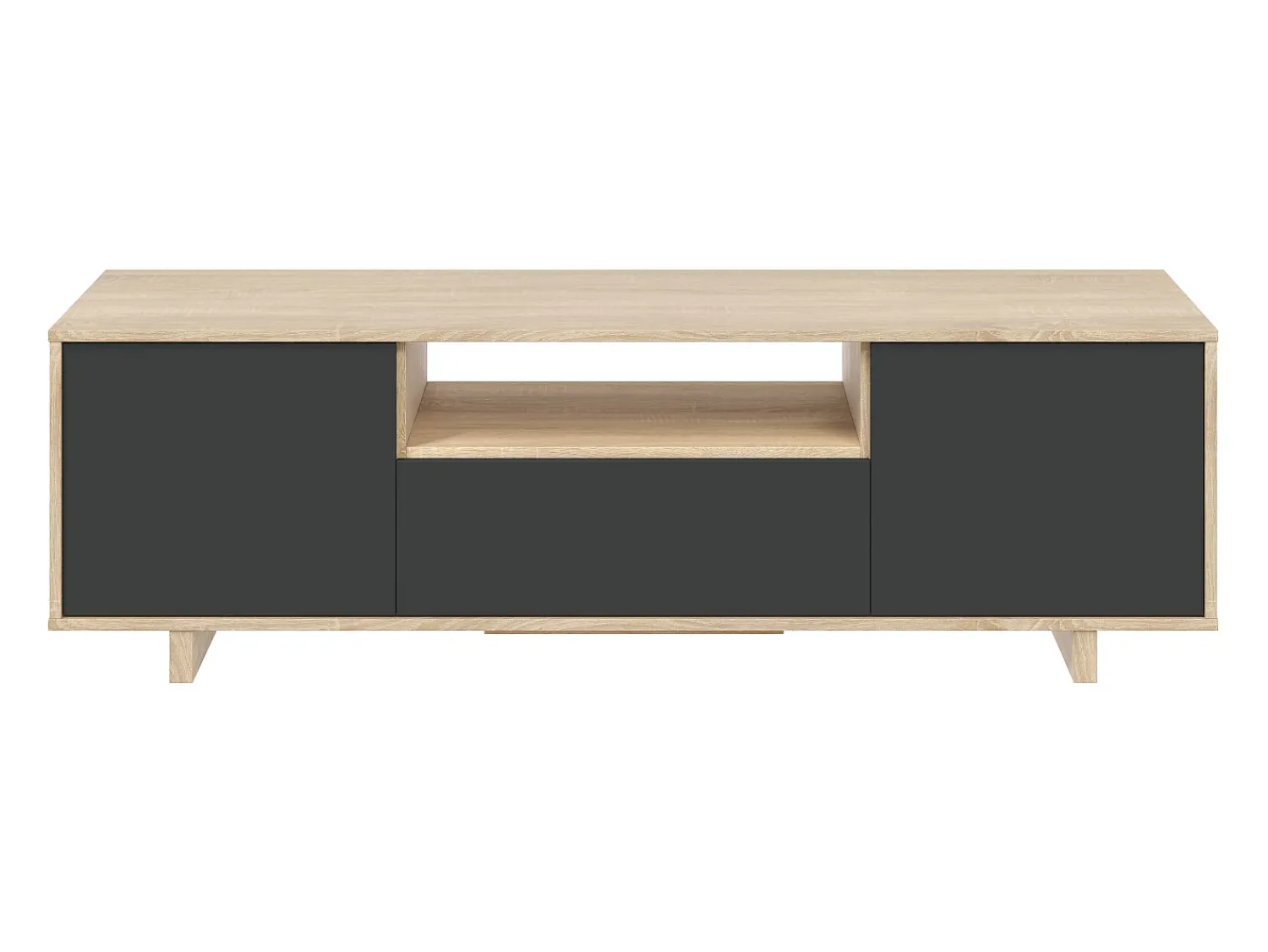VS Venta-stock Móvel de TV Zaida 3 Portas Cor Carvalho e Cinza, 150 x 41 cm^ Móvel De Tv