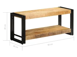 Móvel De Tv*Mobikasa Móvel de TV/aparador de design prático 90 cm madeira maciça de mangueira 2502028 Castanho