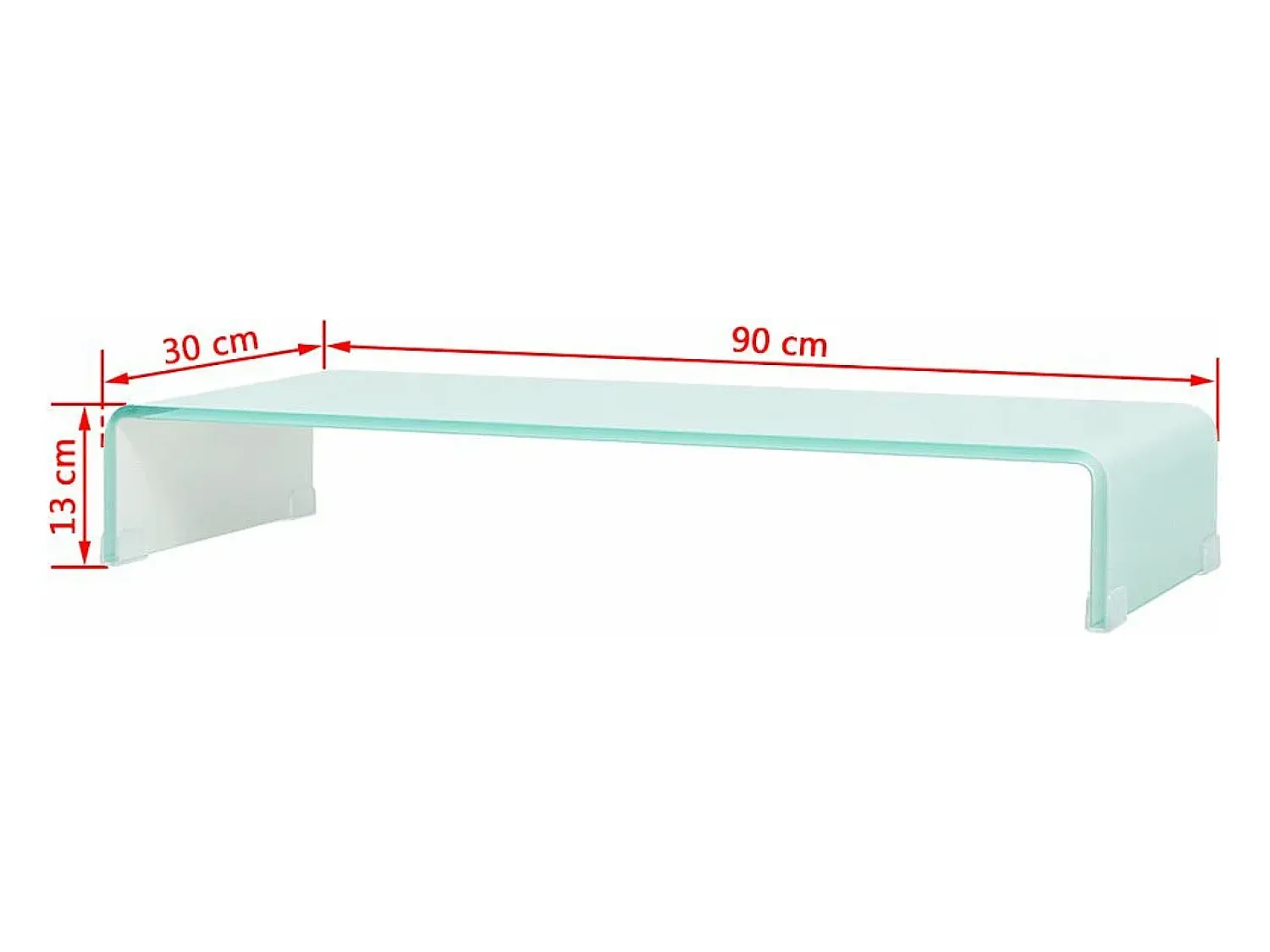 Helloshop26 Móvel de TV/aparador de design prático para monitor de 90 cm vidro branco 2502252^ Móvel De Tv