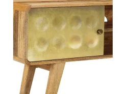 Móvel De Tv|Helloshop26 Móvel de TV/aparador de design prático feito de madeira maciça de mangueira 120 cm 2502138 Castanho