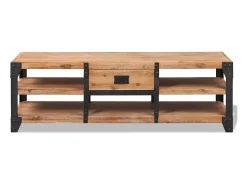 Móvel De Tv|Mobikasa Móvel de TV/aparador de design prático 140 cm madeira maciça de acácia 2502070 Preto