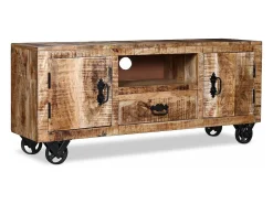 Mobikasa Móvel de TV/aparador de design prático em madeira de mangueira natural 120 cm 2502131^ Móvel De Tv
