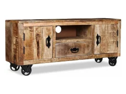 Mobikasa Móvel de TV/aparador de design prático em madeira de mangueira natural 120 cm 2502131^ Móvel De Tv