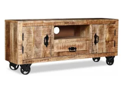 Mobikasa Móvel de TV/aparador de design prático em madeira de mangueira natural 120 cm 2502131^ Móvel De Tv